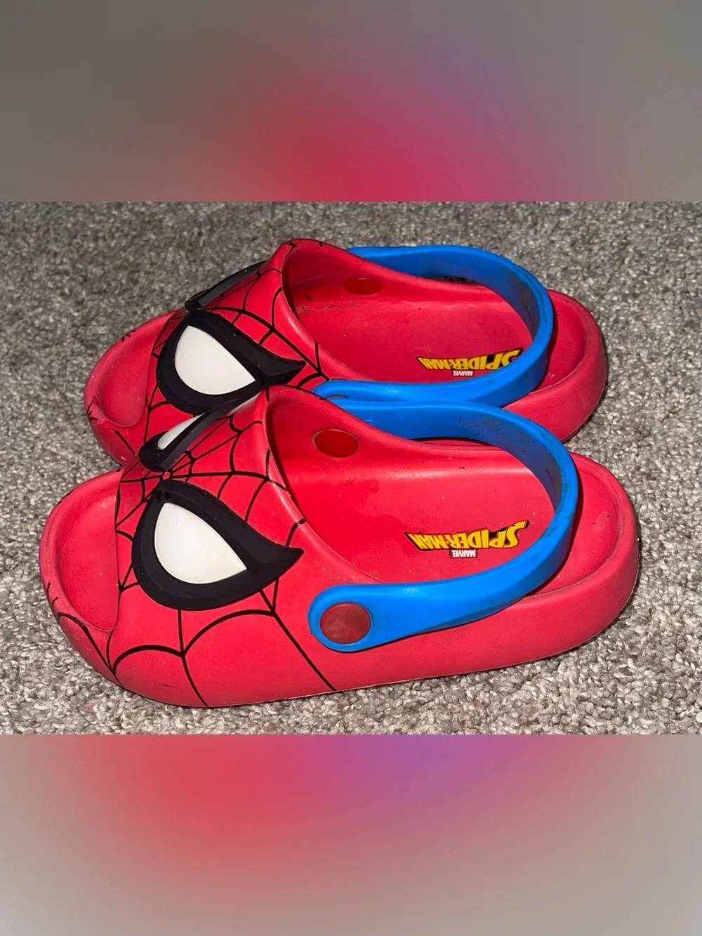 Marvel Spiderman sandals boys 9/10 blue red